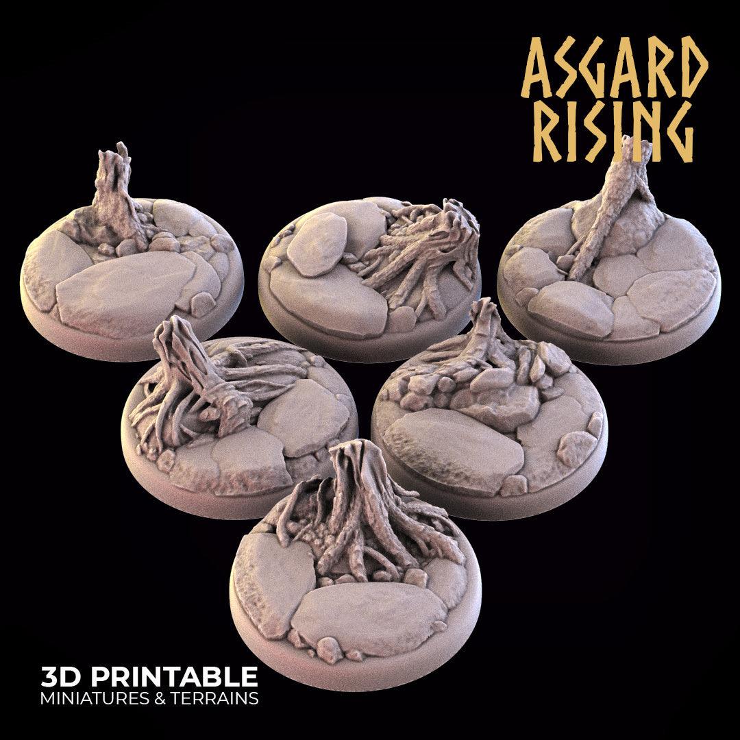 3D Printed Asgard Rising Roadside Round Base Set 25 28 32 35mm D&D (Online Only)