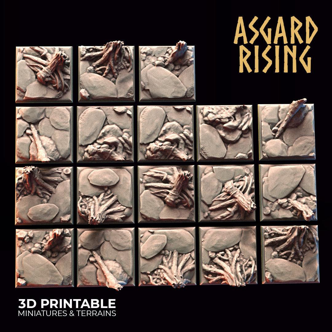 3D Printed Asgard Rising Roadside Square Base Set 20 25 28 32 mm D&D (Online Only)