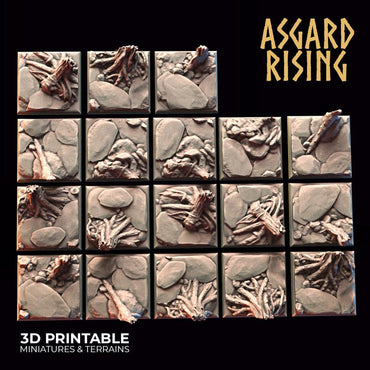 3D Printed Asgard Rising Roadside Square Base Set 20 25 28 32 mm D&D (Online Only)