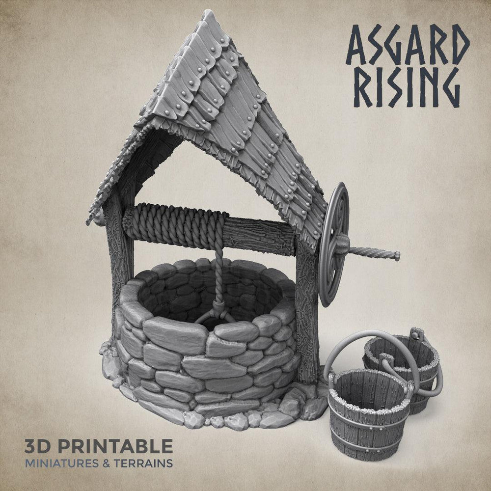 3D Printed Asgard Rising Roof Water Well 28 32 mm Wargaming DnD (Online Only)