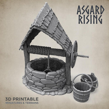 3D Printed Asgard Rising Roof Water Well 28 32 mm Wargaming DnD (Online Only)