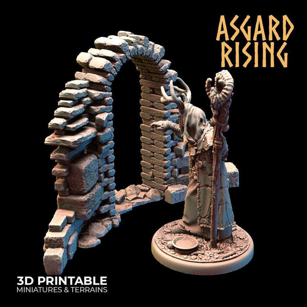 3D Printed Asgard Rising Ruined Tower -  Ragnarok D&D (Online Only)