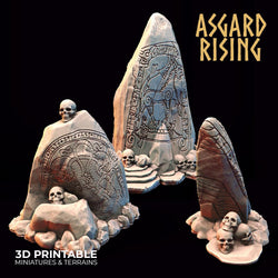 3D Printed Asgard Rising Rune Stones Set 28mm - 32mm Ragnarok D&D (Online Only)