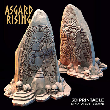 3D Printed Asgard Rising Rune Stones Set 28mm - 32mm Ragnarok D&D (Online Only)