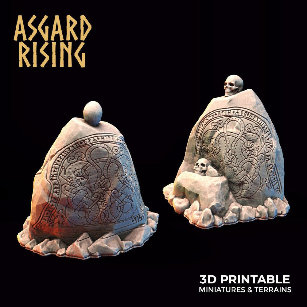3D Printed Asgard Rising Rune Stones Set 28mm - 32mm Ragnarok D&D (Online Only)