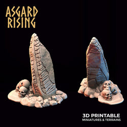 3D Printed Asgard Rising Rune Stones Set 28mm - 32mm Ragnarok D&D (Online Only)