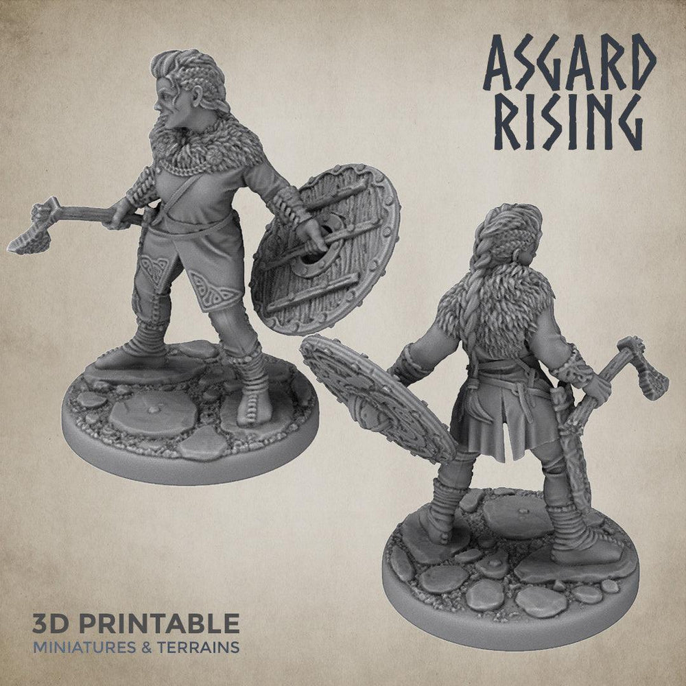 3D Printed Asgard Rising Shield Maiden #2 28mm-32mm Ragnarok D&D (Online Only)
