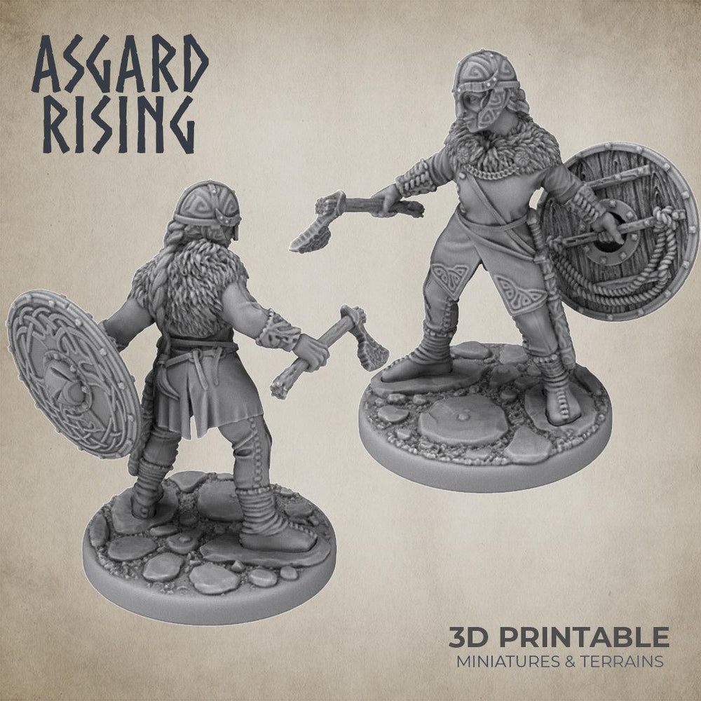3D Printed Asgard Rising Shield Maiden #3 28mm-32mm Ragnarok D&D (Online Only)
