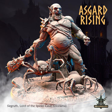 3D Printed Asgard Rising Siegruth Lord of the Spider Cave Diorama 28 32 mm Wargaming DnD (Online Only)