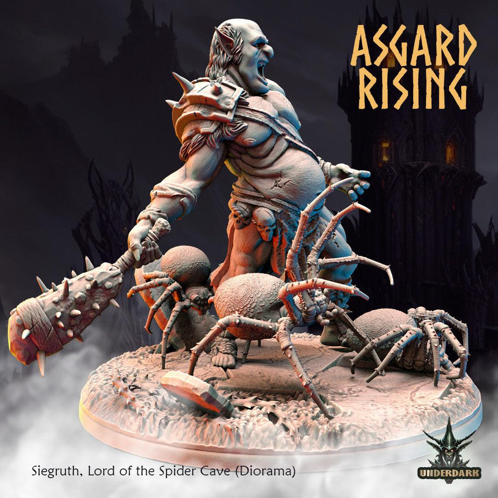 3D Printed Asgard Rising Siegruth Lord of the Spider Cave Diorama 28 32 mm Wargaming DnD (Online Only)