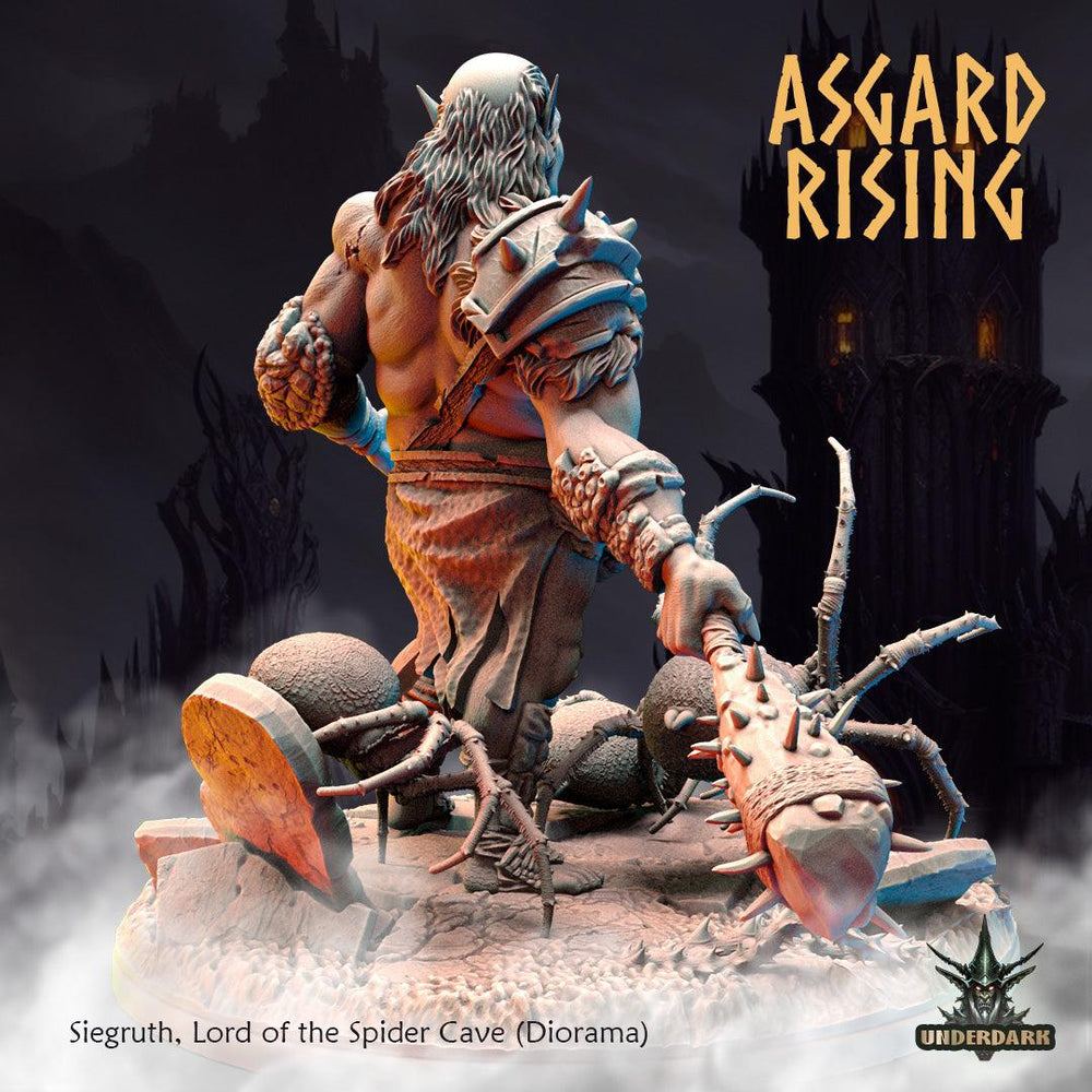 3D Printed Asgard Rising Siegruth Lord of the Spider Cave Diorama 28 32 mm Wargaming DnD (Online Only)