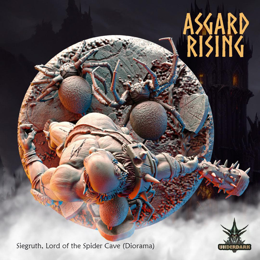 3D Printed Asgard Rising Siegruth Lord of the Spider Cave Diorama 28 32 mm Wargaming DnD (Online Only)