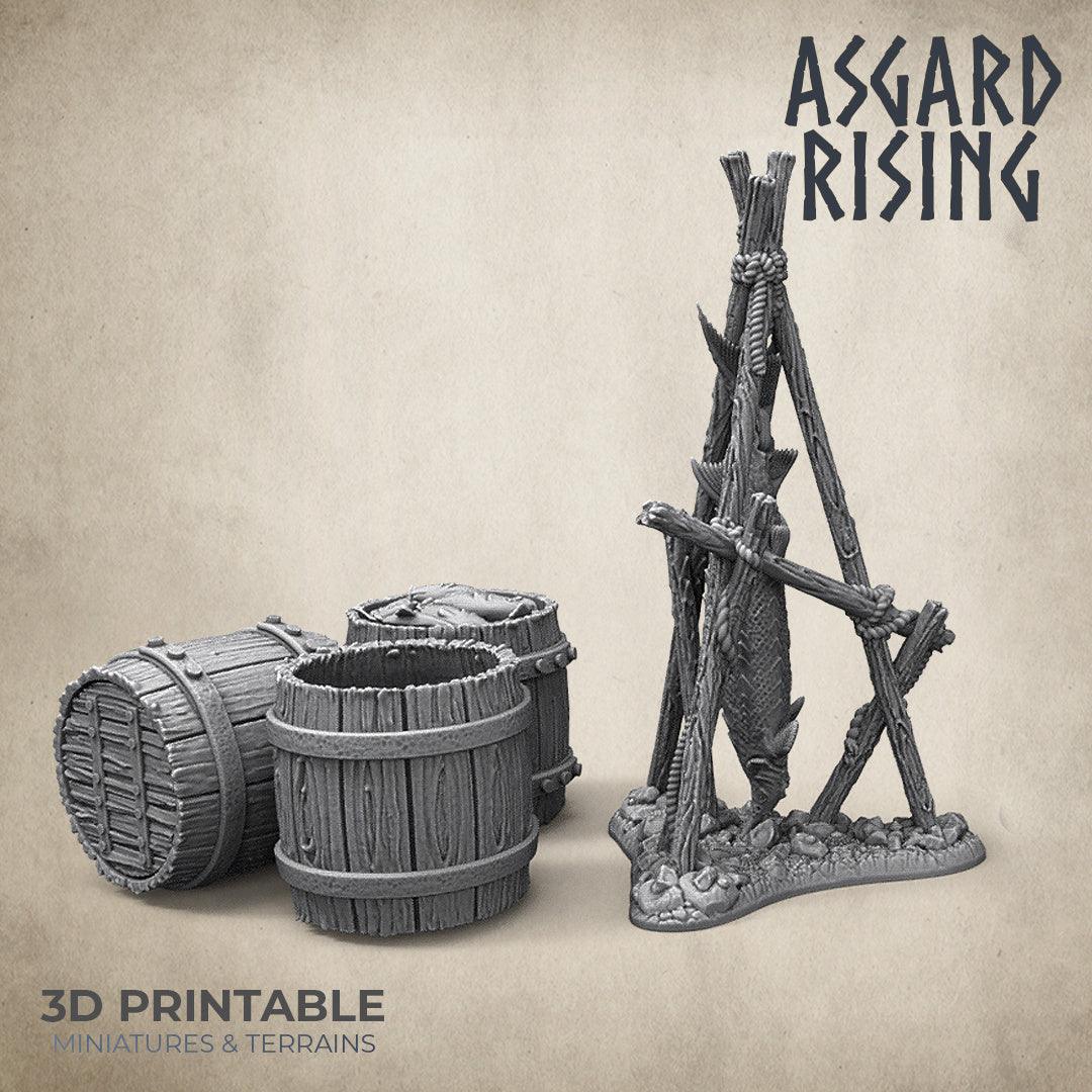 3D Printed Asgard Rising Smoked Sturgeon and Modular Barrels 32mm D&D (Online Only)