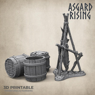 3D Printed Asgard Rising Smoked Sturgeon and Modular Barrels 32mm D&D (Online Only)