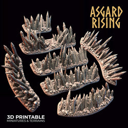 3D Printed Asgard Rising Spiked Fences Set 28mm - 32mm Ragnarok D&D (Online Only)