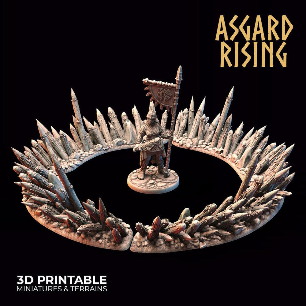 3D Printed Asgard Rising Spiked Fences Set 28mm - 32mm Ragnarok D&D (Online Only)