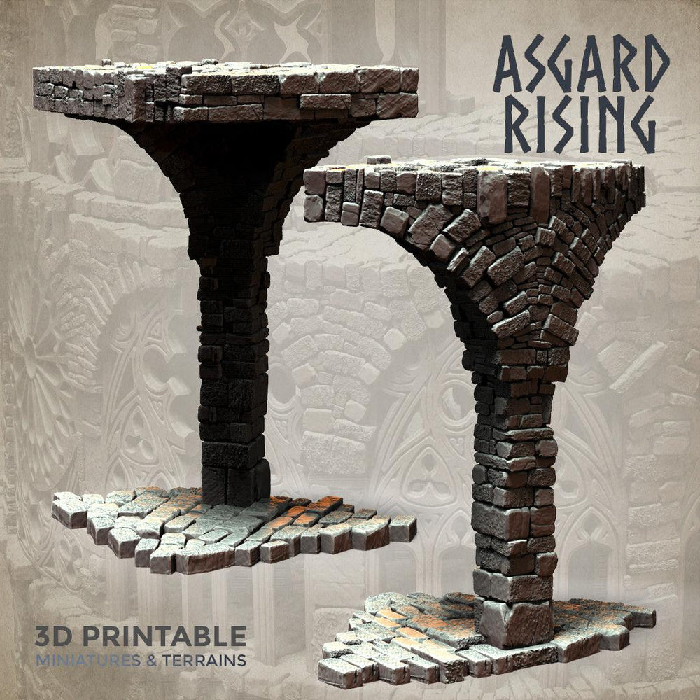 3D Printed Asgard Rising Stone Construction Ruins Modular Set 28mm - 32mm Ragnarok D&D (Online Only)