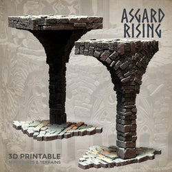 3D Printed Asgard Rising Stone Construction Ruins Modular Set 28mm - 32mm Ragnarok D&D (Online Only)
