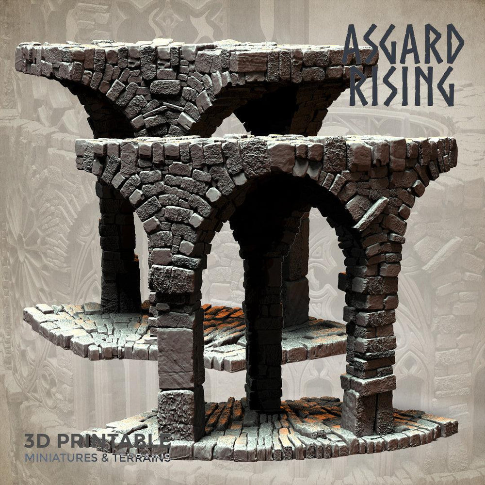 3D Printed Asgard Rising Stone Construction Ruins Modular Set 28mm - 32mm Ragnarok D&D (Online Only)