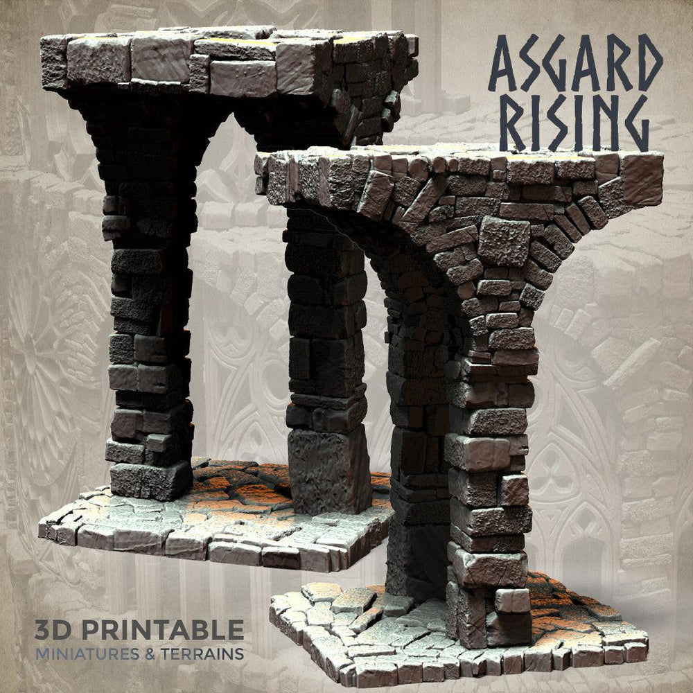 3D Printed Asgard Rising Stone Construction Ruins Modular Set 28mm - 32mm Ragnarok D&D (Online Only)