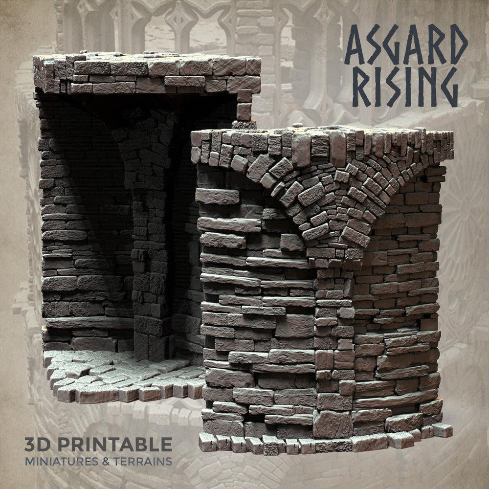 3D Printed Asgard Rising Stone Construction Ruins Modular Set 28mm - 32mm Ragnarok D&D (Online Only)