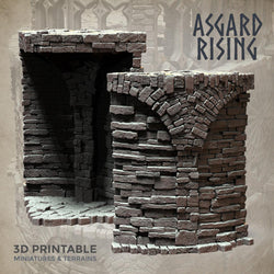 3D Printed Asgard Rising Stone Construction Ruins Modular Set 28mm - 32mm Ragnarok D&D (Online Only)