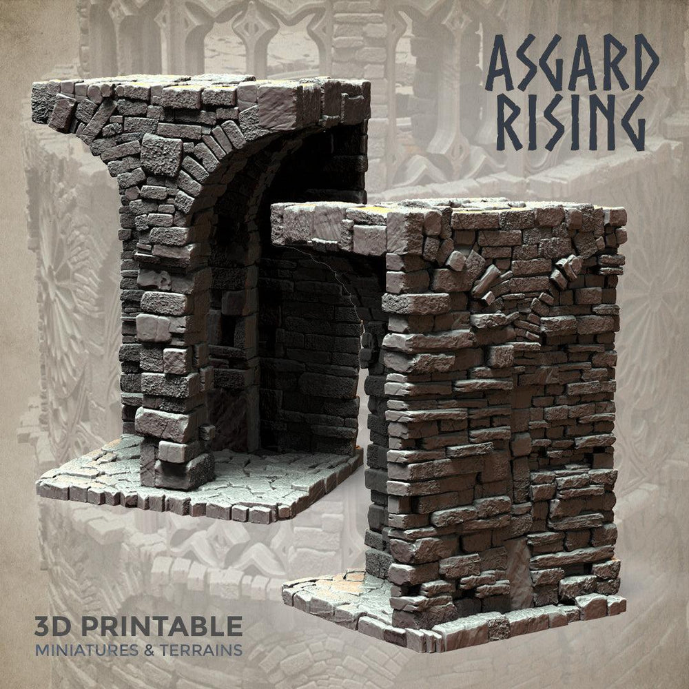 3D Printed Asgard Rising Stone Construction Ruins Modular Set 28mm - 32mm Ragnarok D&D (Online Only)