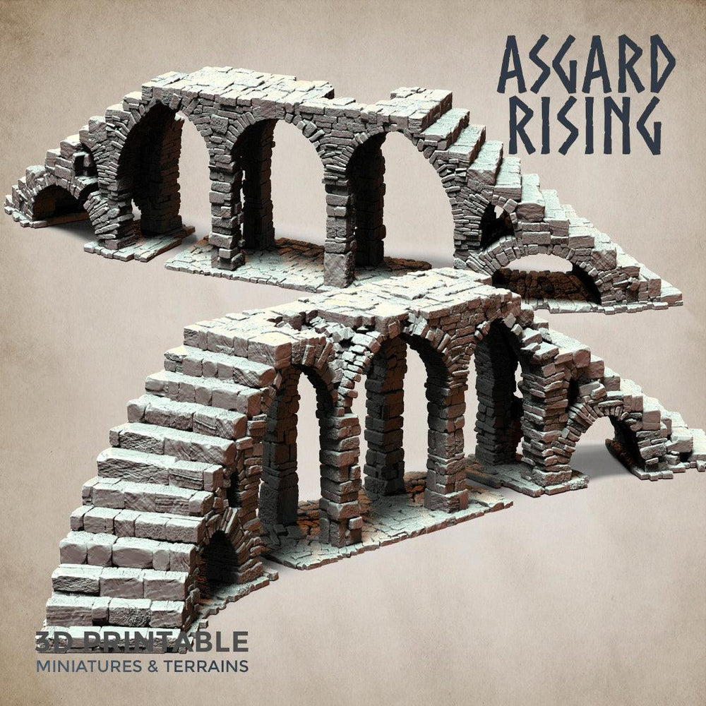 3D Printed Asgard Rising Stone Construction Ruins Ruined Modular Set 28mm - 32mm Ragnarok D&D (Online Only)