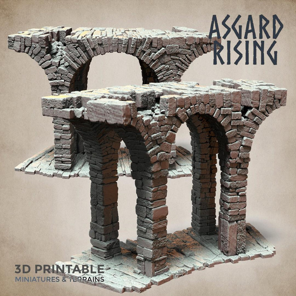 3D Printed Asgard Rising Stone Construction Ruins Ruined Modular Set 28mm - 32mm Ragnarok D&D (Online Only)