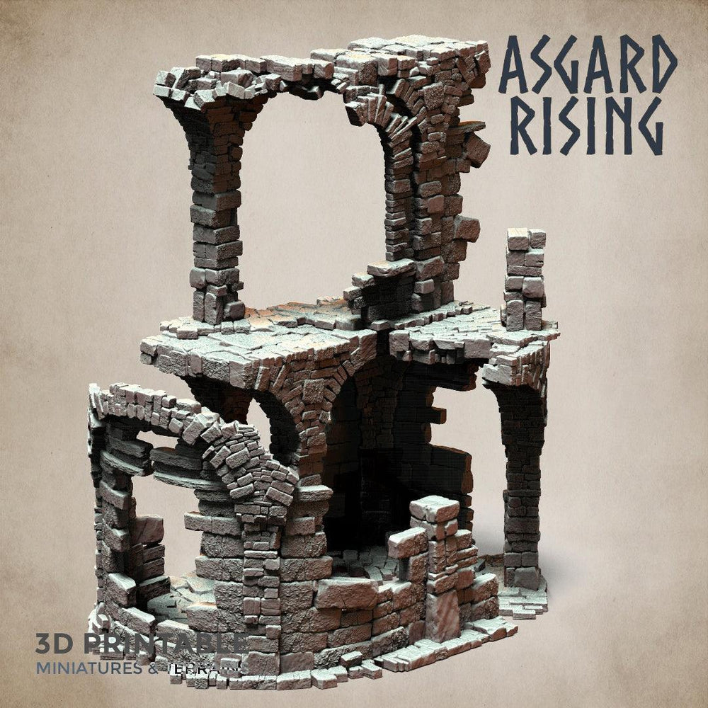 3D Printed Asgard Rising Stone Construction Ruins Ruined Modular Set 28mm - 32mm Ragnarok D&D (Online Only)