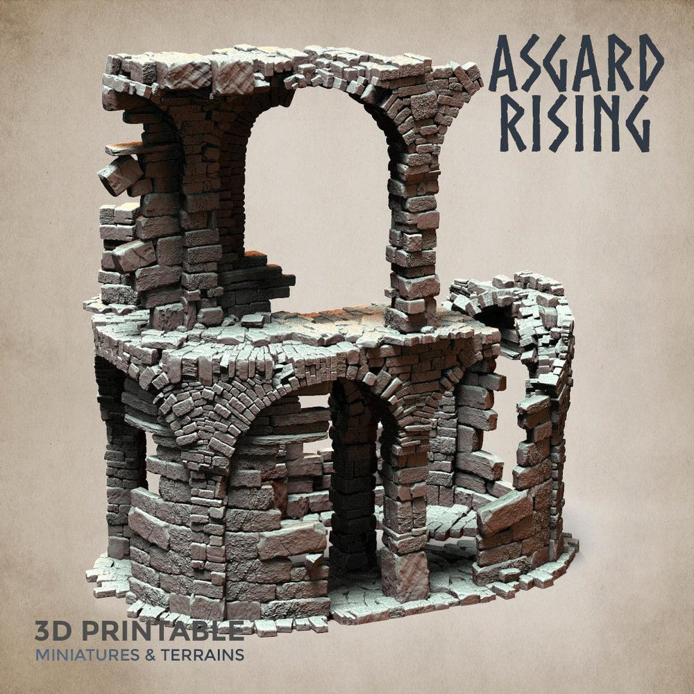 3D Printed Asgard Rising Stone Construction Ruins Ruined Modular Set 28mm - 32mm Ragnarok D&D (Online Only)