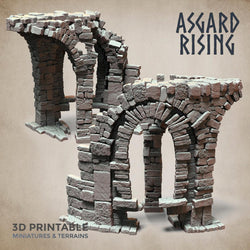 3D Printed Asgard Rising Stone Construction Ruins Ruined Modular Set 28mm - 32mm Ragnarok D&D (Online Only)