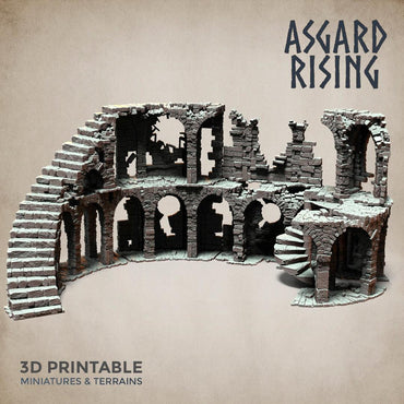 3D Printed Asgard Rising Stone Construction Ruins Ruined Modular Set 28mm - 32mm Ragnarok D&D (Online Only)