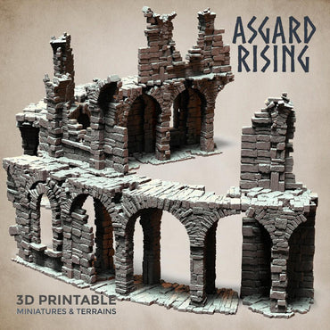3D Printed Asgard Rising Stone Construction Ruins Ruined Modular Set 28mm - 32mm Ragnarok D&D (Online Only)