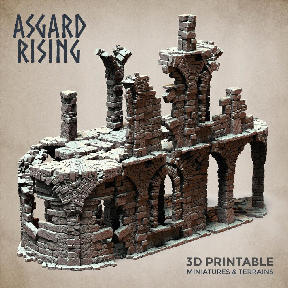 3D Printed Asgard Rising Stone Construction Ruins Ruined Modular Set 28mm - 32mm Ragnarok D&D (Online Only)