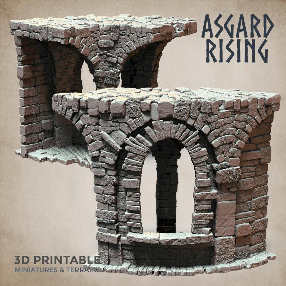 3D Printed Asgard Rising Stone Construction Ruins Ruined Modular Set 28mm - 32mm Ragnarok D&D (Online Only)