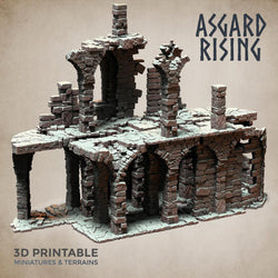 3D Printed Asgard Rising Stone Construction Ruins Ruined Modular Set 28mm - 32mm Ragnarok D&D (Online Only)