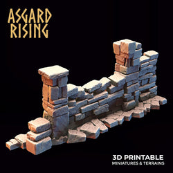 3D Printed Asgard Rising Stone Construction Ruins Small Ruins Set 28mm - 32mm Ragnarok D&D (Online Only)
