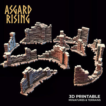3D Printed Asgard Rising Stone Construction Ruins Small Ruins Set 28mm - 32mm Ragnarok D&D (Online Only)