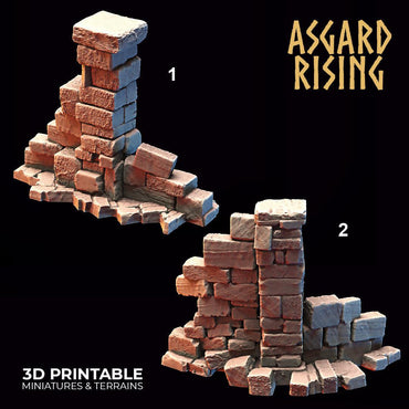3D Printed Asgard Rising Stone Construction Ruins Small Ruins Set 28mm - 32mm Ragnarok D&D (Online Only)