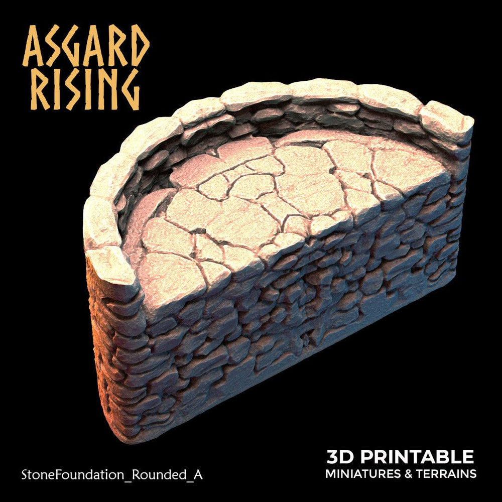 3D Printed Asgard Rising Stone Foundation 28 32 mm Wargaming DnD (Online Only)