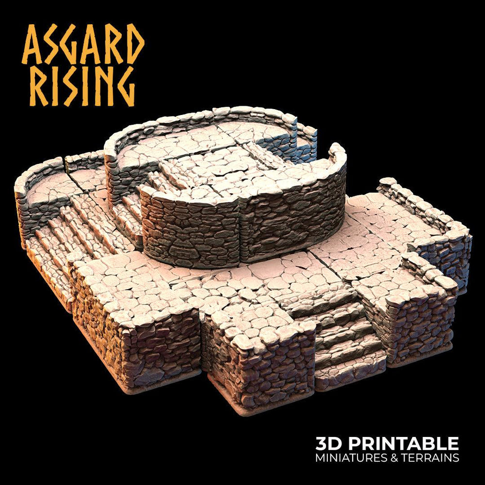 3D Printed Asgard Rising Stone Foundation 28 32 mm Wargaming DnD (Online Only)