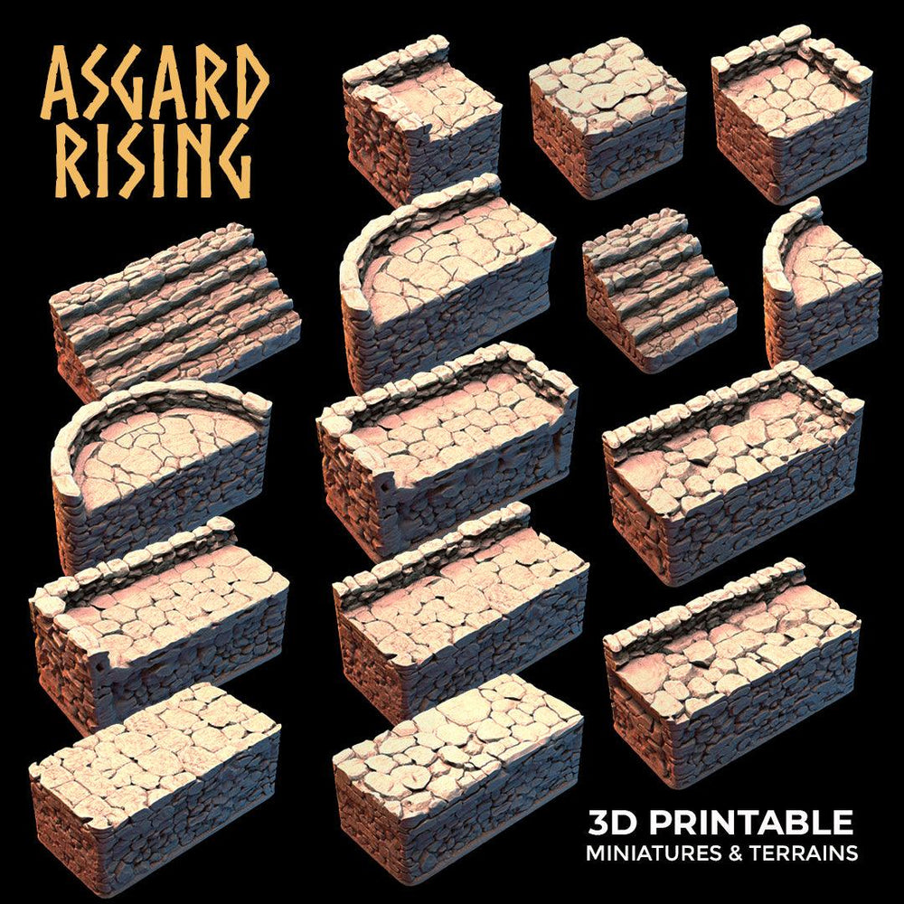 3D Printed Asgard Rising Stone Foundation 28 32 mm Wargaming DnD (Online Only)