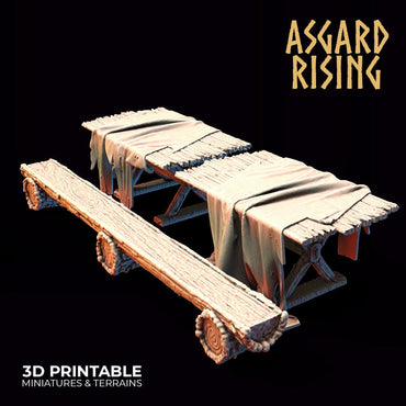 3D Printed Asgard Rising Tables and Benches Set 28mm - 32mm Ragnarok D&D (Online Only)