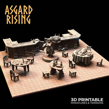 3D Printed Asgard Rising Tavern Modular Terrain Set 28mm - 32mm (Online Only)
