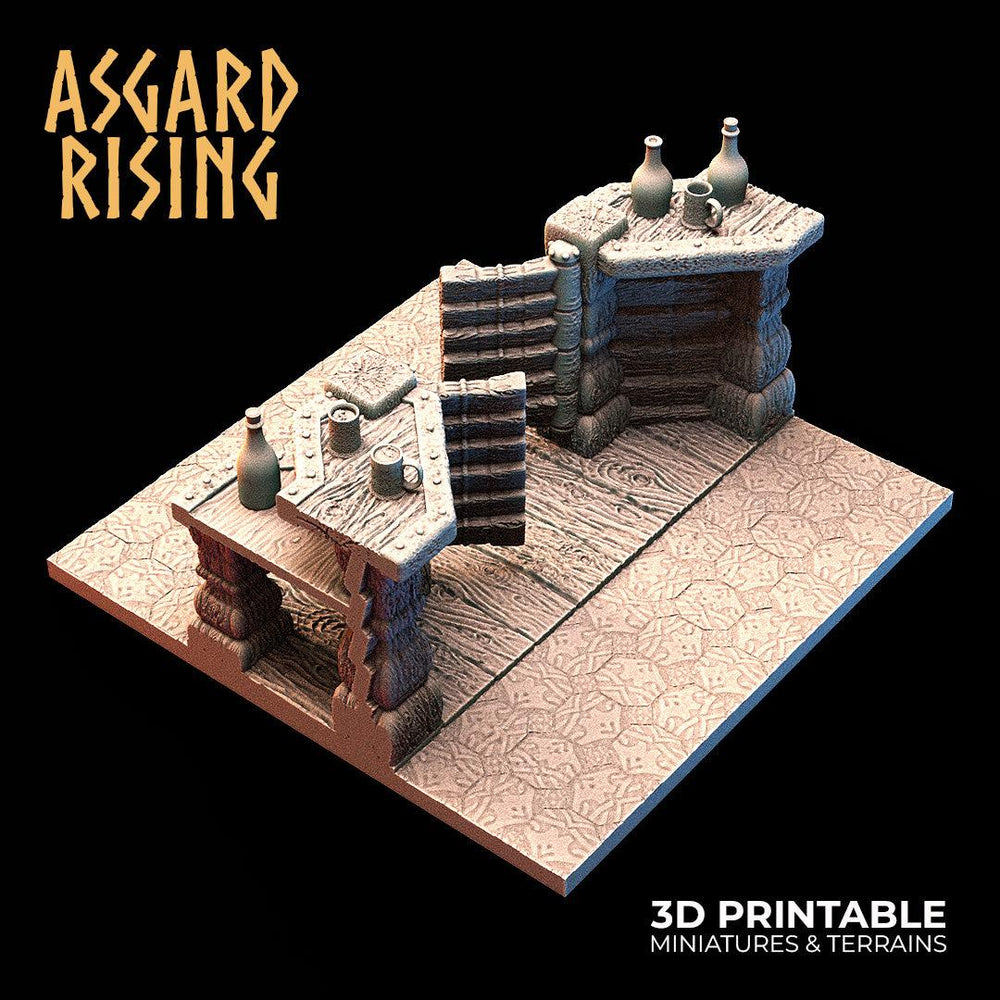 3D Printed Asgard Rising Tavern Modular Terrain Set 28mm - 32mm (Online Only)
