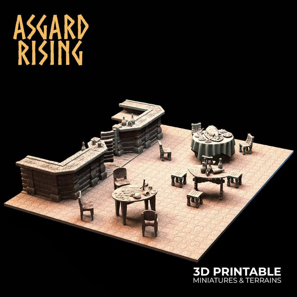 3D Printed Asgard Rising Tavern Modular Terrain Set 28mm - 32mm (Online Only)