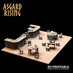 3D Printed Asgard Rising Tavern Modular Terrain Set 28mm - 32mm (Online Only)