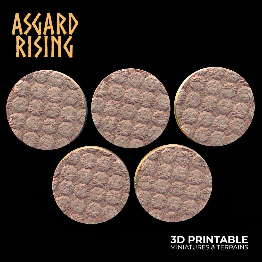 3D Printed Asgard Rising Tavern Tile Round Base Set 25 28 32 35mm D&D (Online Only)