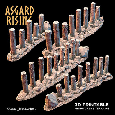 3D Printed Asgard Rising The Coastal Harbor Breakwater Set 28 32 mm Wargaming DnD (Online Only)
